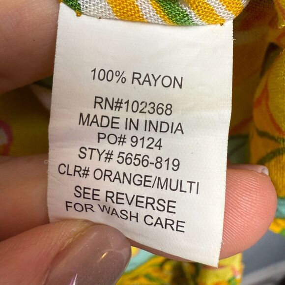 Vacation Coverup Womens Yellow Tropical Flutter Sleeve Beach Hibiscus Flowy - Picture 4 of 8